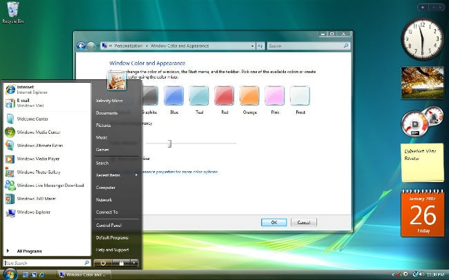 Windows Vista s Aero uključen