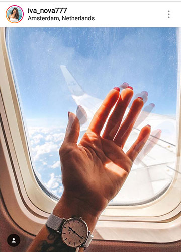 ljetna fotografija za instagram u avionu