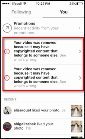 Blokiranje autorskih prava na Instagramu
