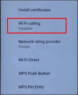 Isključivanje Wi-Fi poziva