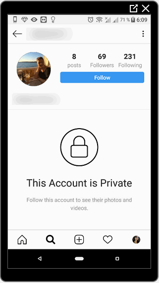Privatni račun na Instagramu