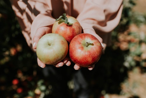 Jesenske ideje za fotografije za Instagram - jabuke u ruci