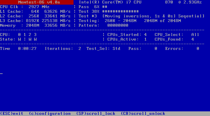 Možete provjeriti RAM-u radi fizičkih kvarova pomoću memtest86 uslužnog programa